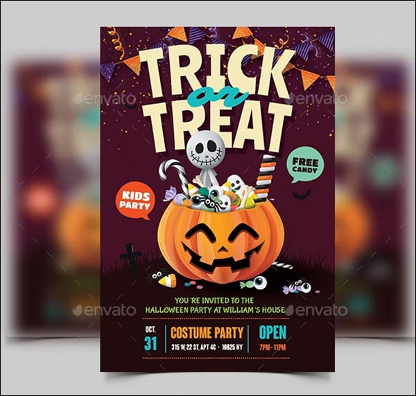 Halloween Kids Party Flyer Template