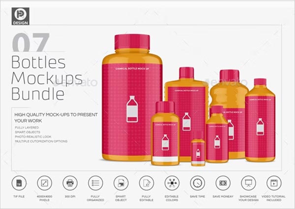 Square Chemical Bottles Mockups Square Chemical Bottles Mockups