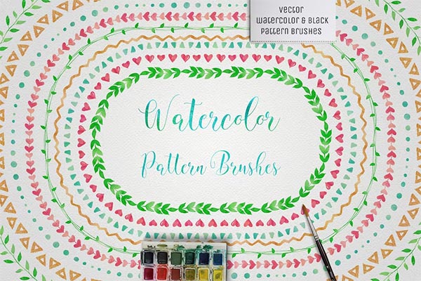Watercolor & Black Pattern Brushes