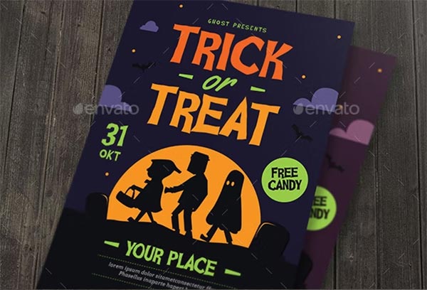 Trick or Treat Halloween kids Flyer Template