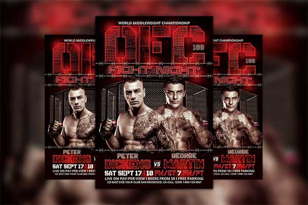Boxing Event Fight Flyer Template