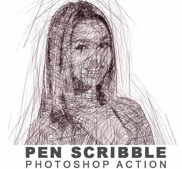 Pen Scribble Photoshop Action