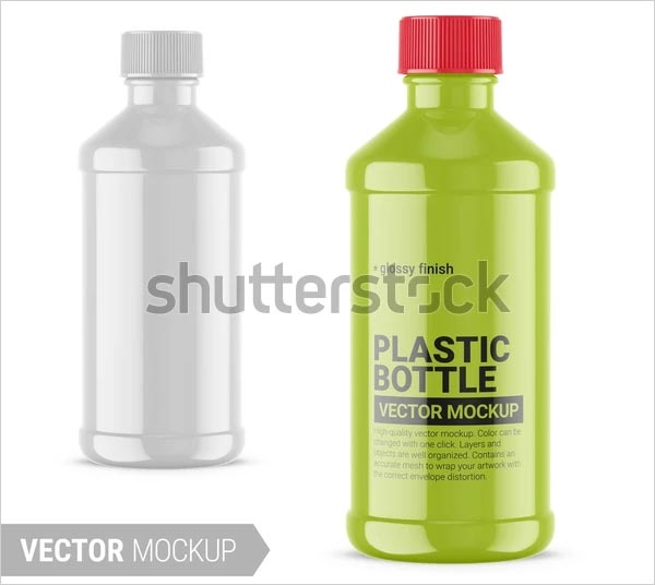 Water Bottles Vector Mockup Template