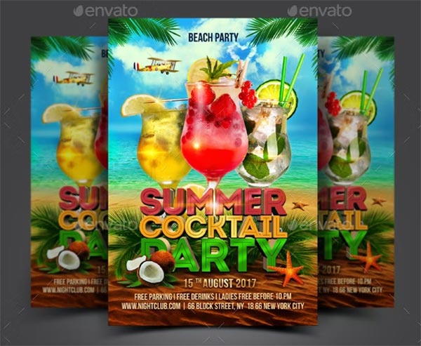 Summer Cocktails Party Flyer Template