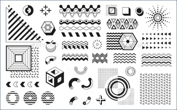 Memphis Geometric Shapes Templates