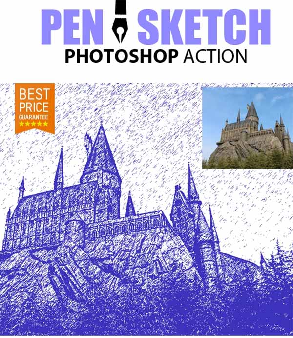 Pen Sketch Design Photoshop Action