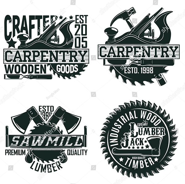 Vintage Woodworking Logo Designs