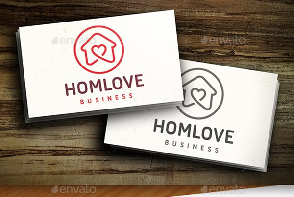 House Love Logo Template