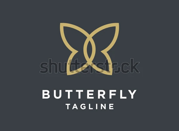 Gold Butterfly Vector Logo Template