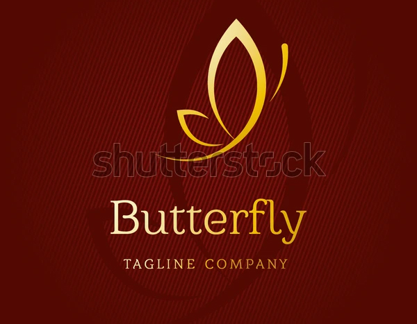 Golden Butterfly Vector Logo Template