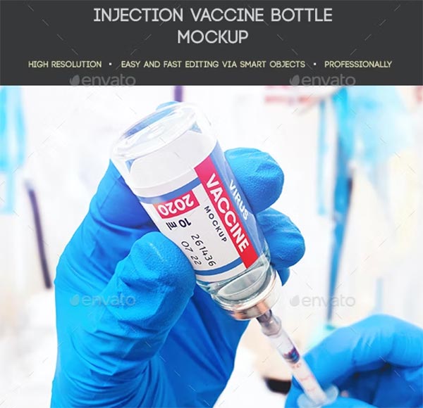 Injection Vaccine Bottle Mockup