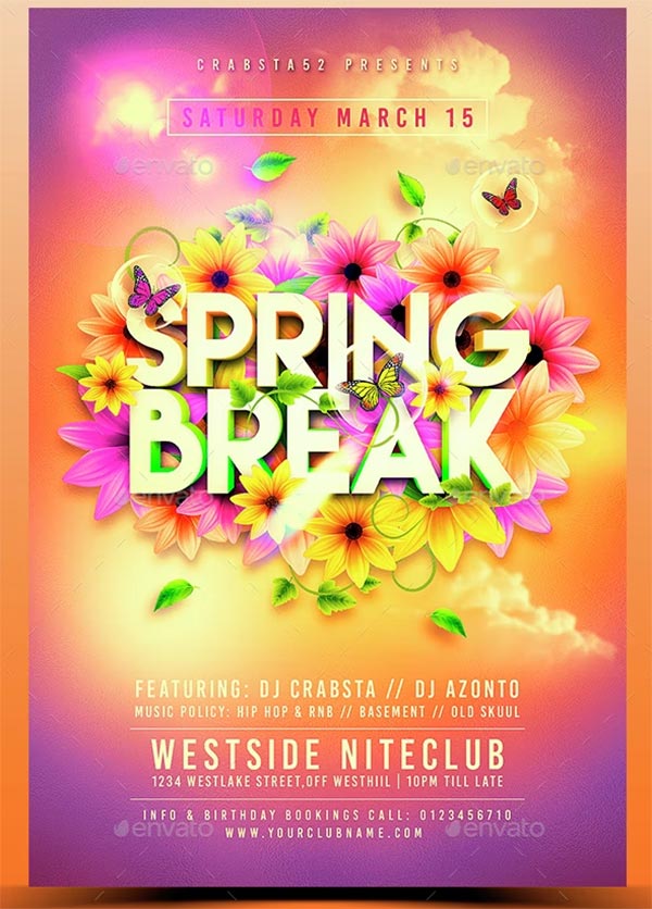 Spring Break Flyer Templates