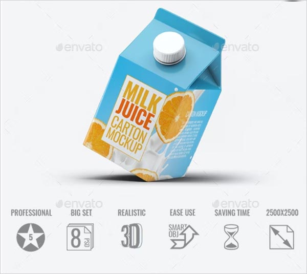 Milk or Juice Carton Mock-Up Design
