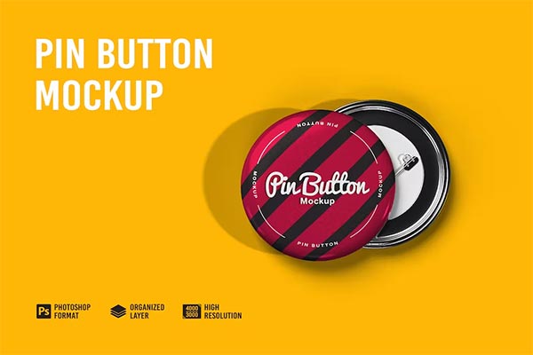 Pin Button Product Mockups Template