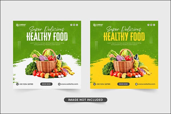 Organic Healthy Food Menu Banner
