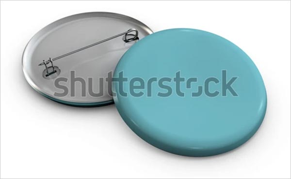 Blue Button Badge Stack Vector Mockup