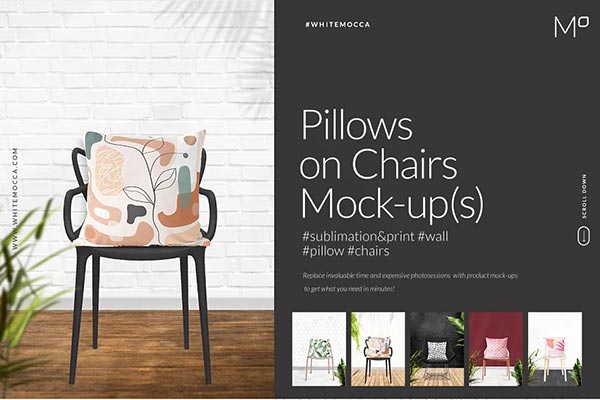 Pillows on Chairs Mock-ups Set