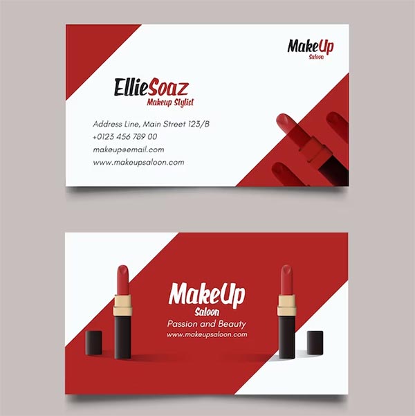 Free PSD Cosmetics Makeup Artist Business Card Free PSD Cosmetics Makeup Artist Business Card