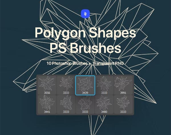 Geometry Polygon Shapes Photoshop Brushes Set