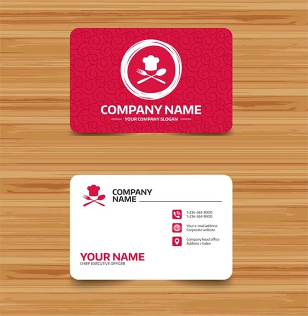 Chef Business Card Template Vector