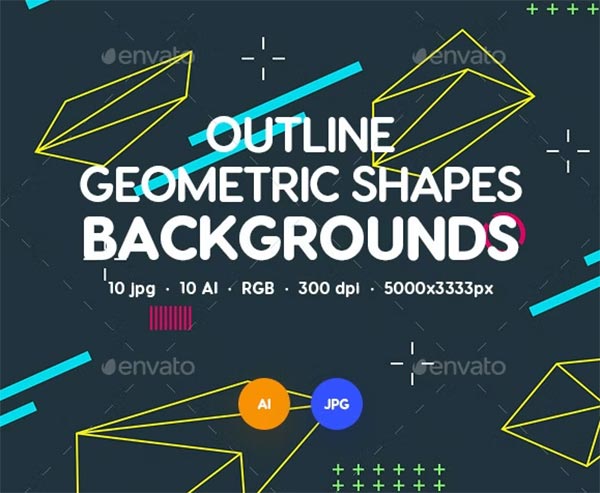Outline Geometric Shapes Backgrounds