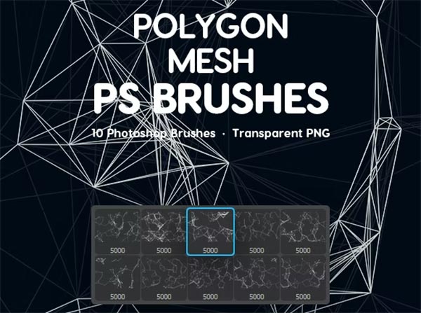 Polygon Mesh Photoshop Brushes