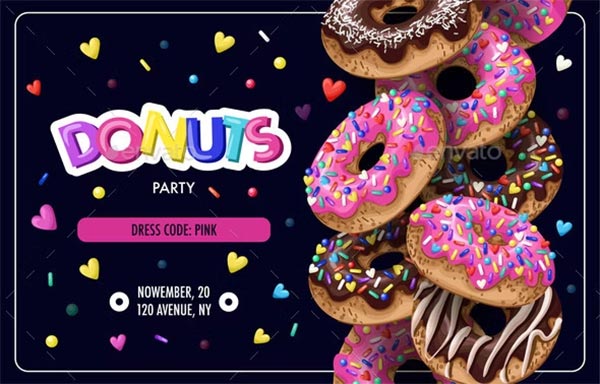 Donuts Party Flyer Template