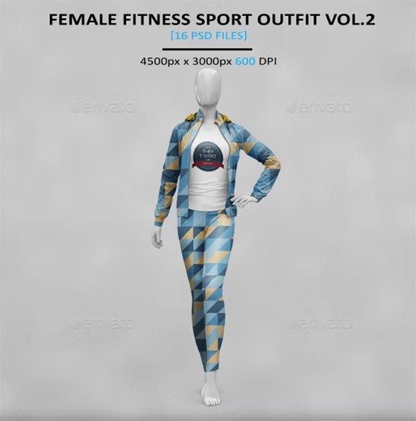 Female Fitness Sport Outfit MockUp