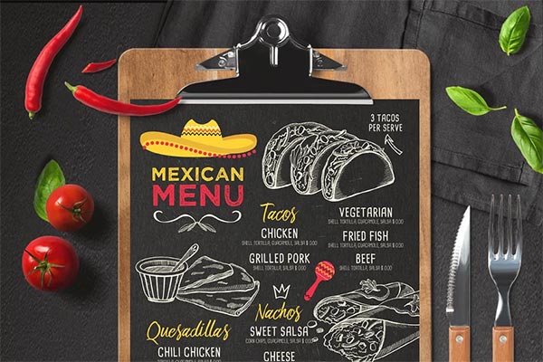 Free Trifold Mexican Food Menu Flyer PSD