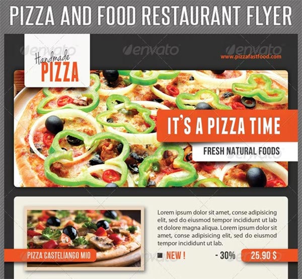 Food and Pizza Menu Flyer Template Design