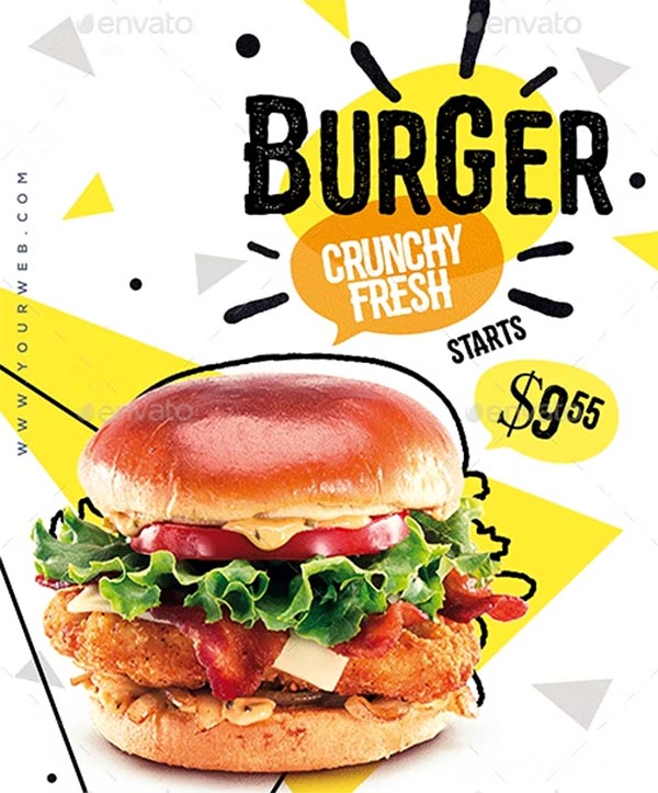 Burger Food Flyer PSD Templates