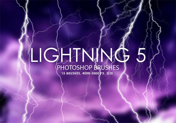 Free Thunder Lightning Photoshop Brushes