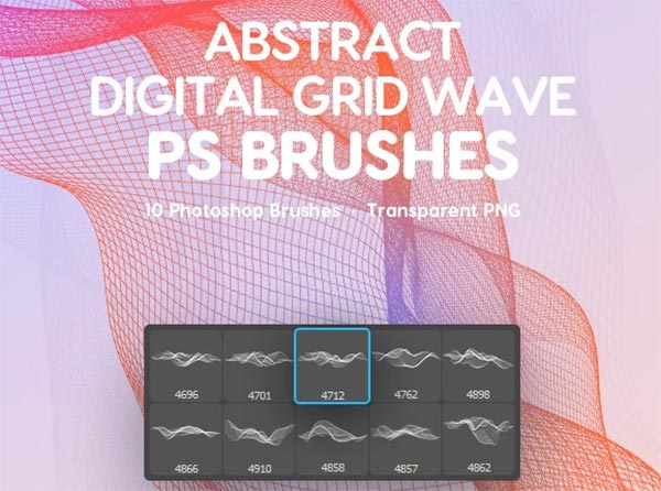 Grid Wave Photoshop Brushes
