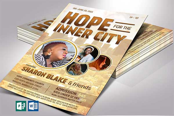 Charity Event Gospel Concert Flyer template