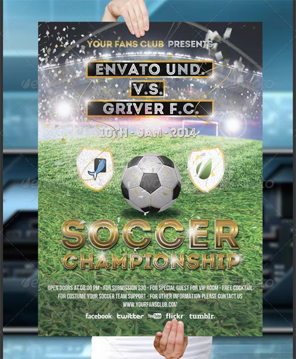 Football Soccer Poster PSD Template