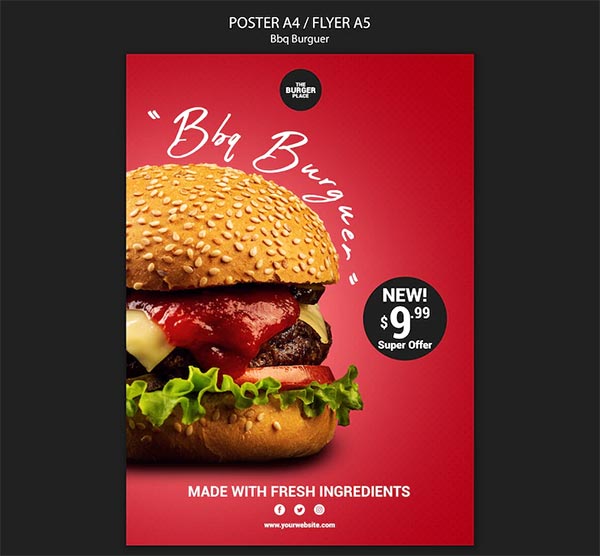 Free PSD Burger Restaurant Flyer Template