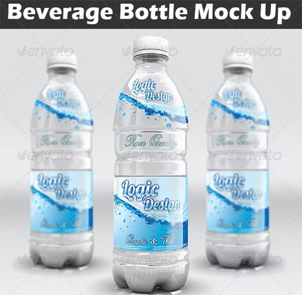 Beverage Round Bottle Mockup