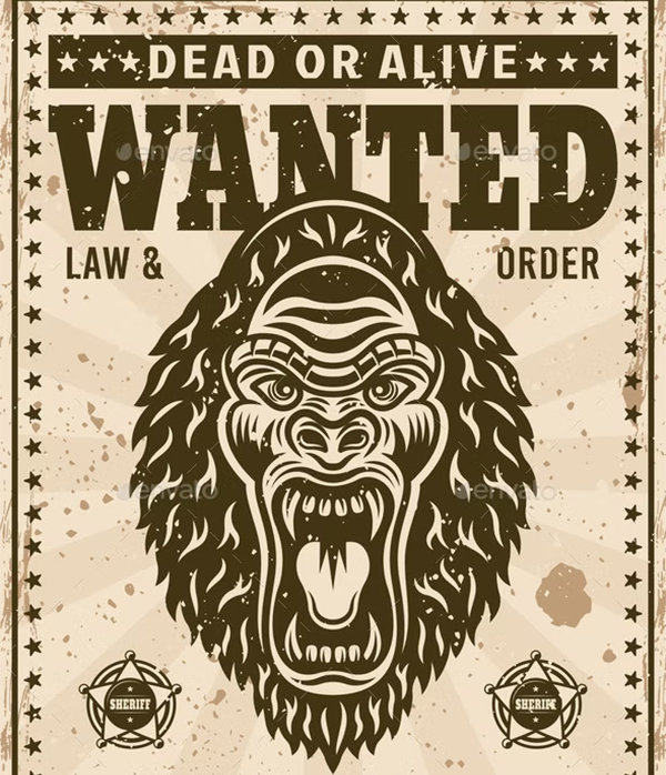 Angry Grin Wanted Poster Template