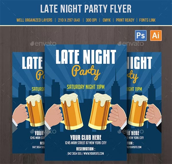 Late Night Party Flyer Templates