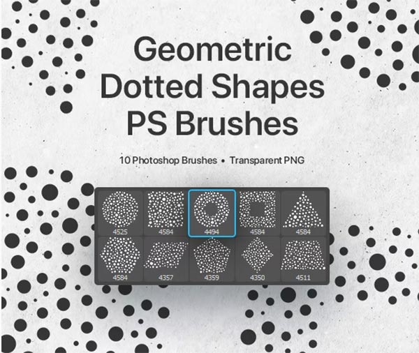 Geometric Dotted Shapes Photoshop Brushes