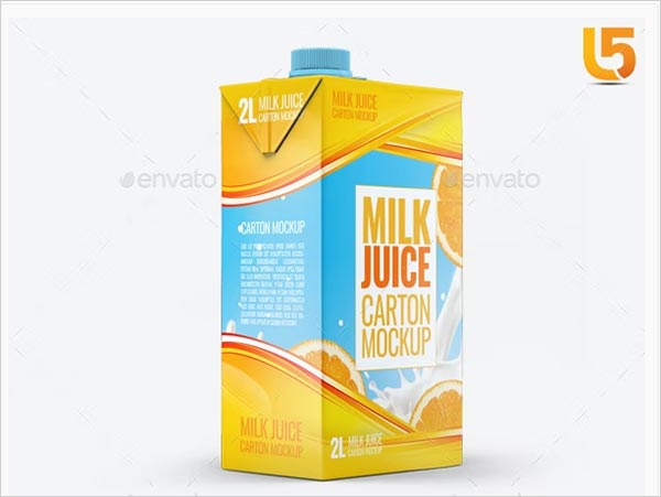 Milk or Juice Carton Mockup Templates