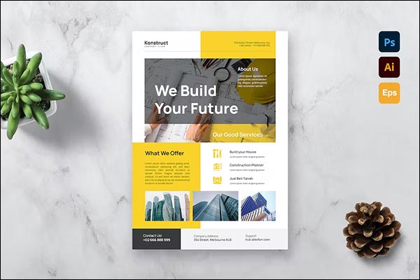 Construction Graphic Flyer Templates