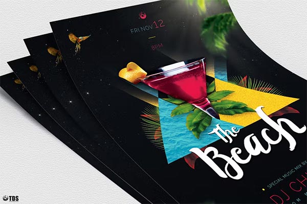 Night at The Beach Flyer Template