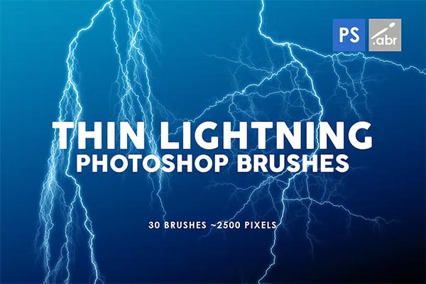 Thin Lightning Photoshop Stamp Brushes