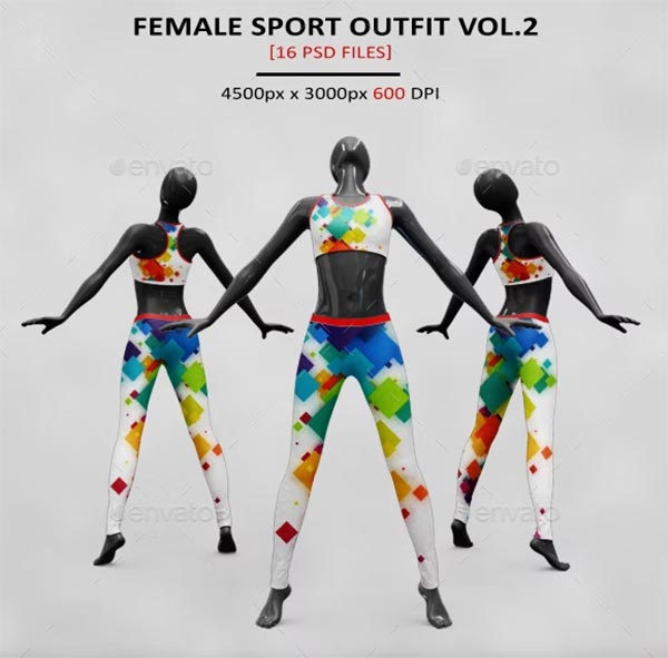 Female Sport Outfit MockUp PSD Templates