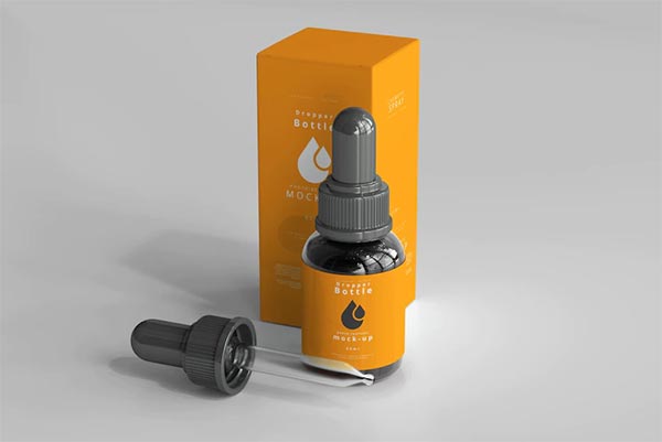 Free vaccine Dropper Bottle Mockup