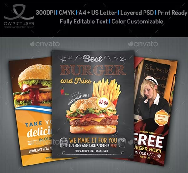 Burge Restaurant Flyer Bundle Template