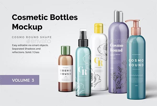 Cosmetic Round Bottles Mockups