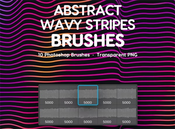 Wavy Stripes Photoshop Brushes