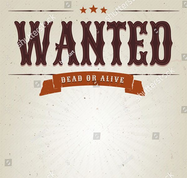 Wanted Western vintage Poster Template